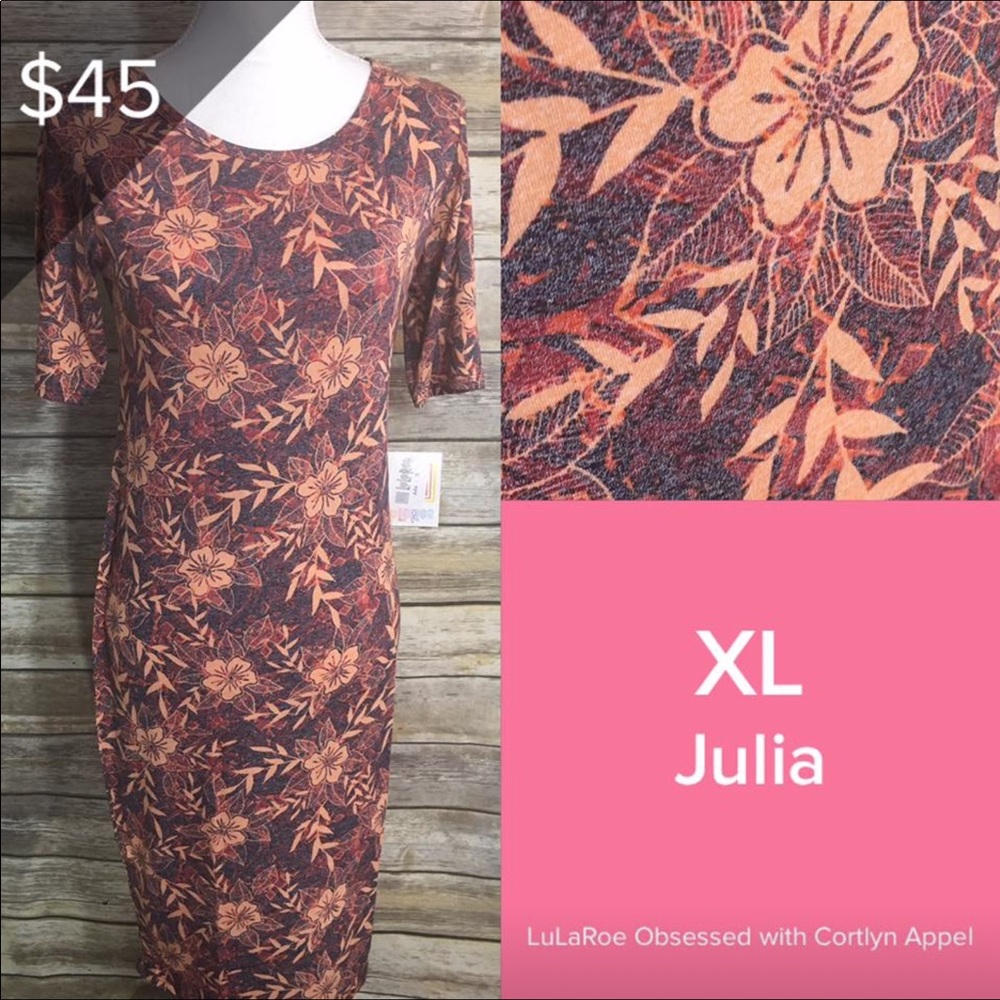 LuLaRoe Julia 3 Quarter Length Dress